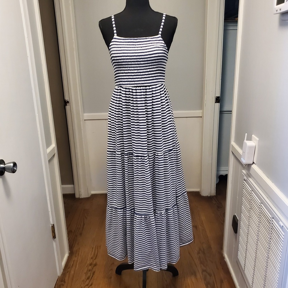 Cat & Jack Girl's Tiered Maxi Sun Dress XL (14/16) Spaghetti Straps Smocked